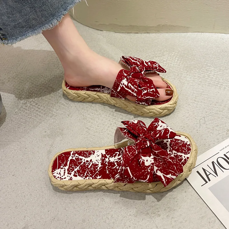 

Butterfly-Knot Beach Shoes Ladies' Slippers Luxury Slides Slipers Women Sabot Soft Designer Summer 2021 Flat Basic Rubber PU Cas