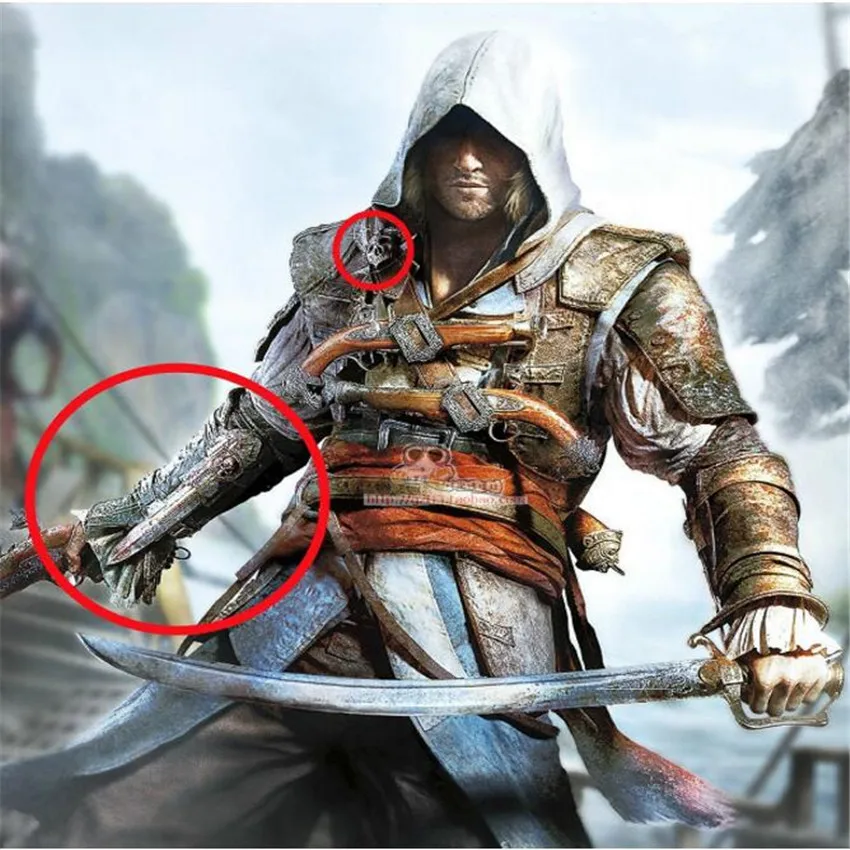 Новинка 1:1 пират скрытый клинок рукав меч фигурка assassins скрытый клинок оружие Эдварда для косплея детская игрушка подарок
