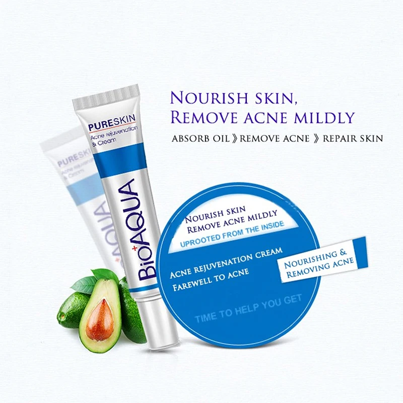 Bioaqua Face Cream Whitening Anti Acne Treatment Cream Oil Control Acne Scar Remover Pores Acne Moisturizing Cream Skin Care 30g