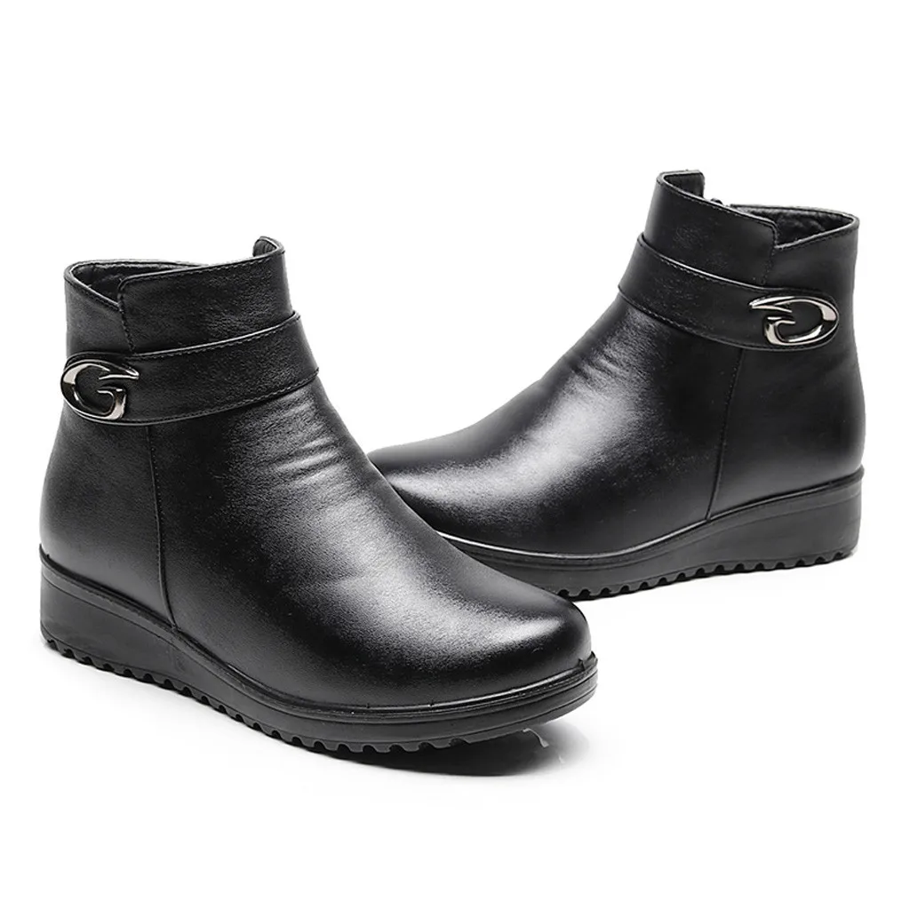 SAGACE/женские ботильоны на танкетке Зимняя теплая зимняя обувь Мягкие ботинки