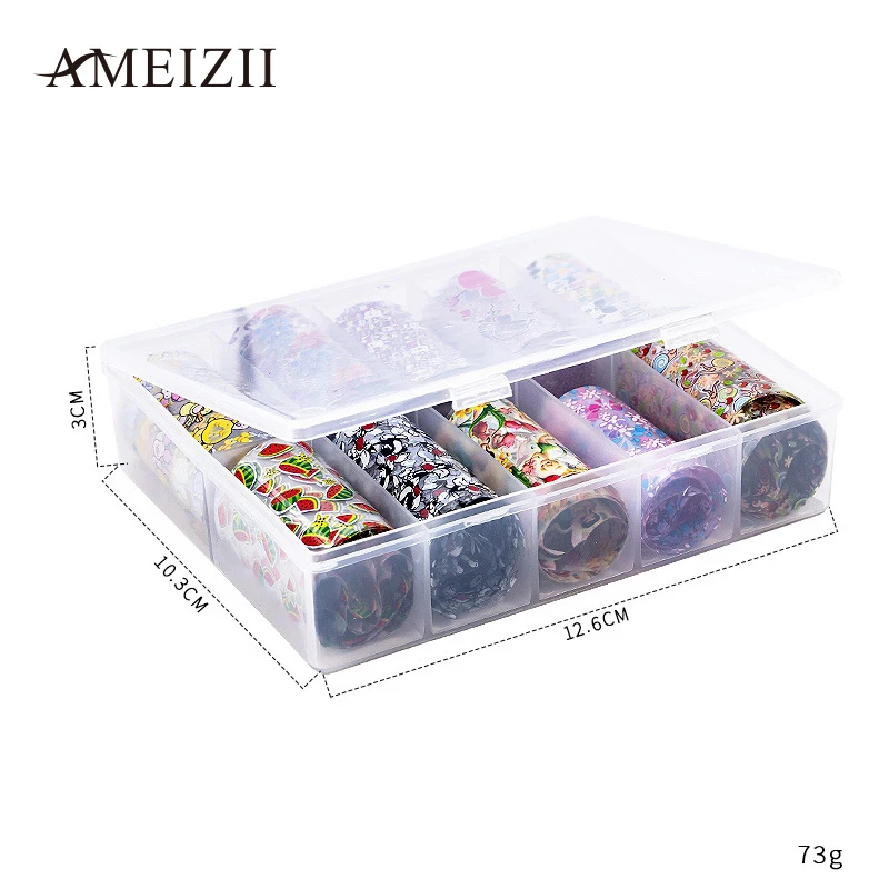 Ameizii 4*100 см/рулон дизайн ногтей перевод рисунка Фольга наклейки Лазерная