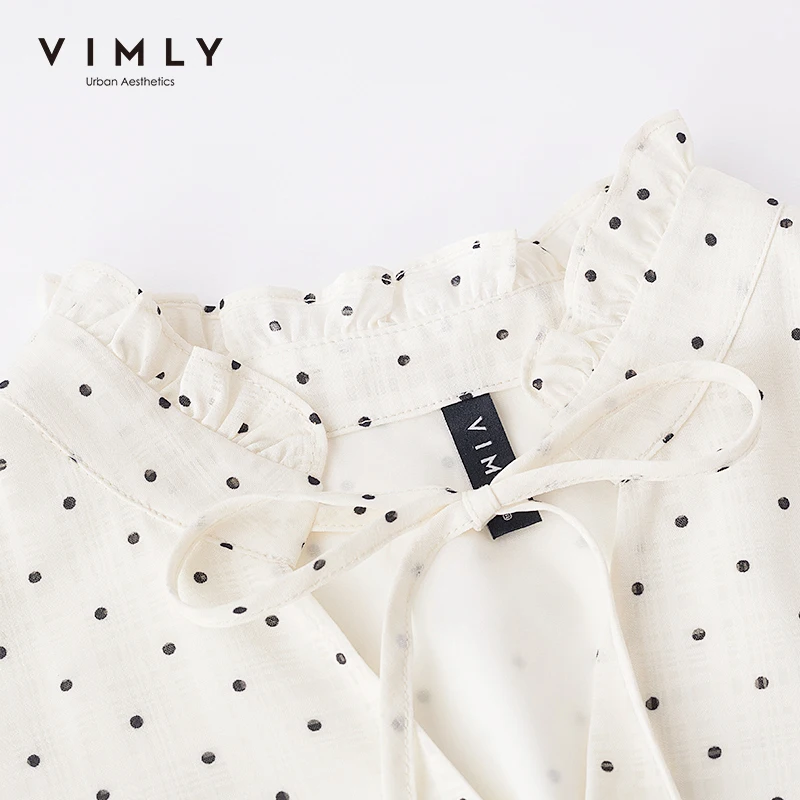 Платье-макси в горошек с V-образным вырезом и поясом на резинке | Женская одежда