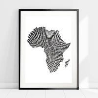 africa map posters and prints finger map travel wall art canvas painting grey black white pictures for living room home decor