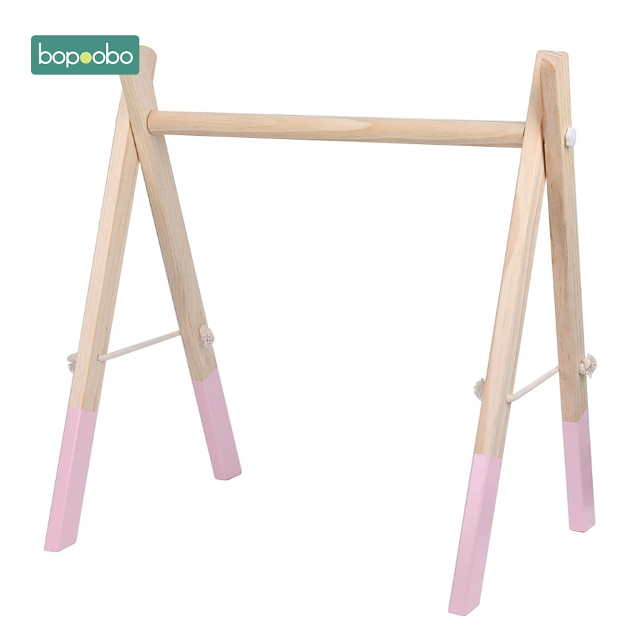 Pink Play Gym Bopoobo детская деревянная цепочка жевательный браслет детский мобильный деревянный прорезыватель погремушка для листьев игрушка может жевать BPA Бесплатно Детские Прорезыватели подарки - Цвет: Pink Play Gym