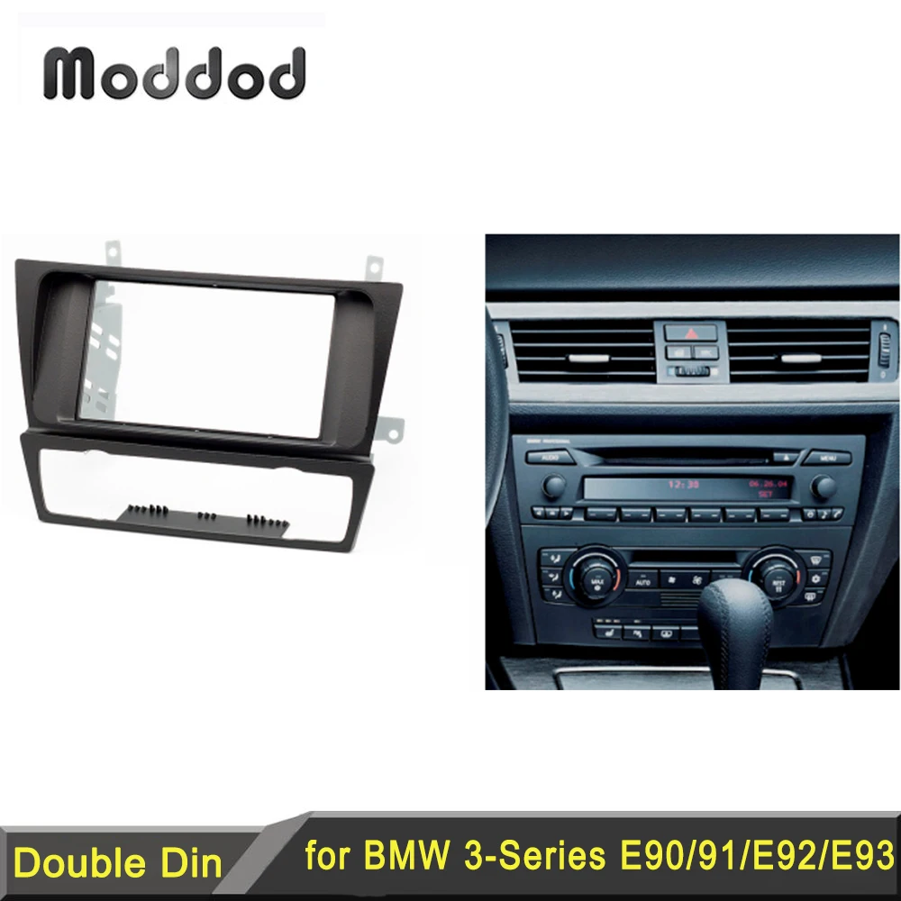 Double Din Fascia for BMW 3 Series E90 E91 E92 E93 2004-2012 Radio CD DVD GPS Stereo Panel Dash Mount Trim Kit Surrounded Frame