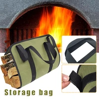 new outdoor firewood storage bag portable thickened canvas tote large capacity firewood carrier for camping picnic travel ship