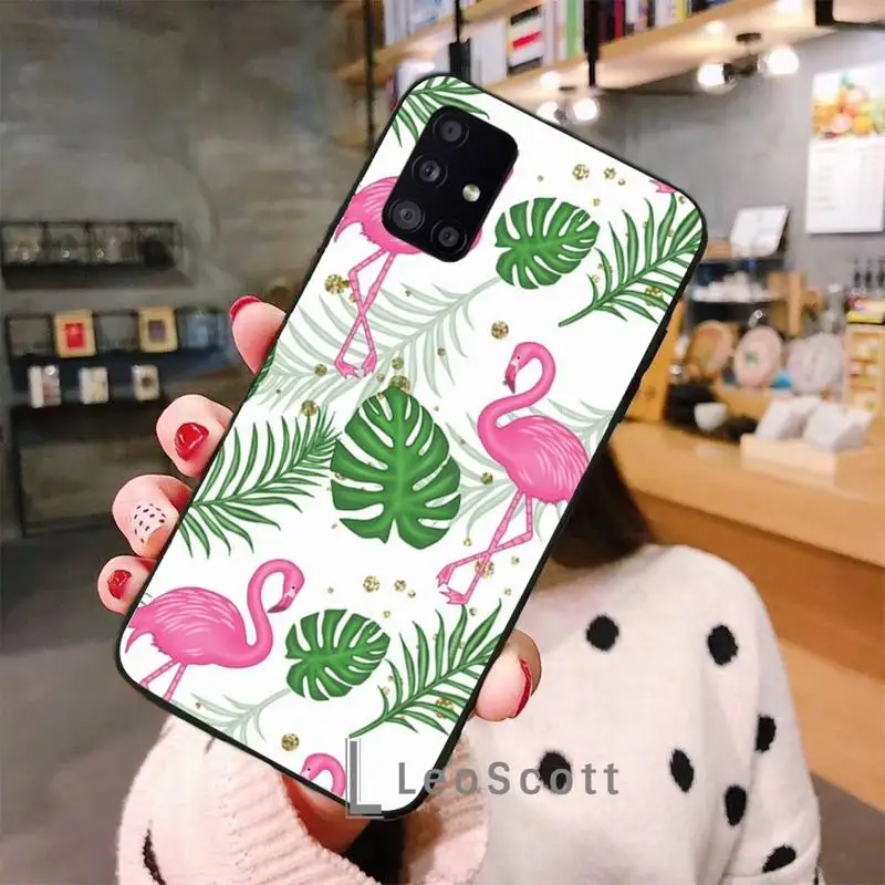 

Flamingo bird color pink animal Phone Case For Samsung A40 A50 A51 A71 A20E A20S S8 S9 S10 S20 Plus note 20 ultra 4G 5G
