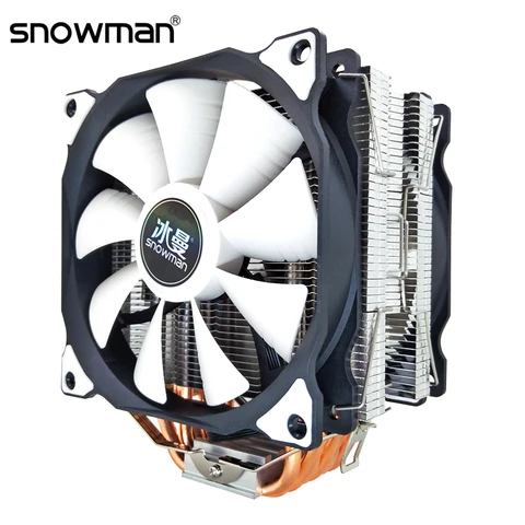 Кулер SNOWMAN для процессора, 6 тепловых трубок, 120 мм, 4 контакта, PWM RGB, для Intel LGA 1700 2011 1200 1150 1151 AMD AM4, вентилятор охлаждения процессора для ПК, тихий