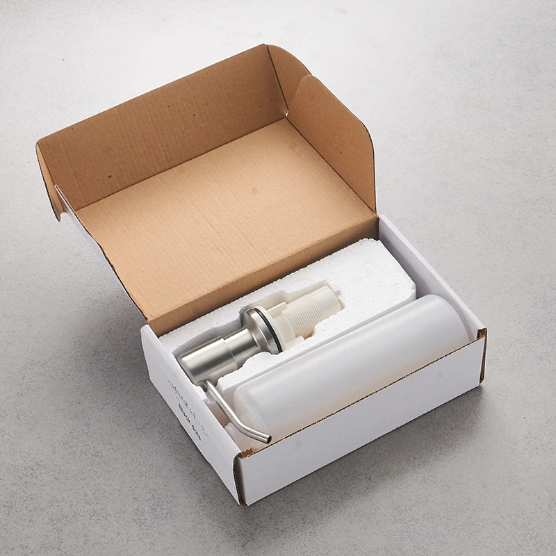 

Deck Mounted Kitchen 400ml Soap Dispensers Stainless Steel Pump Chrome Finished for Kitchen Built in Counter top Dispenser 2309