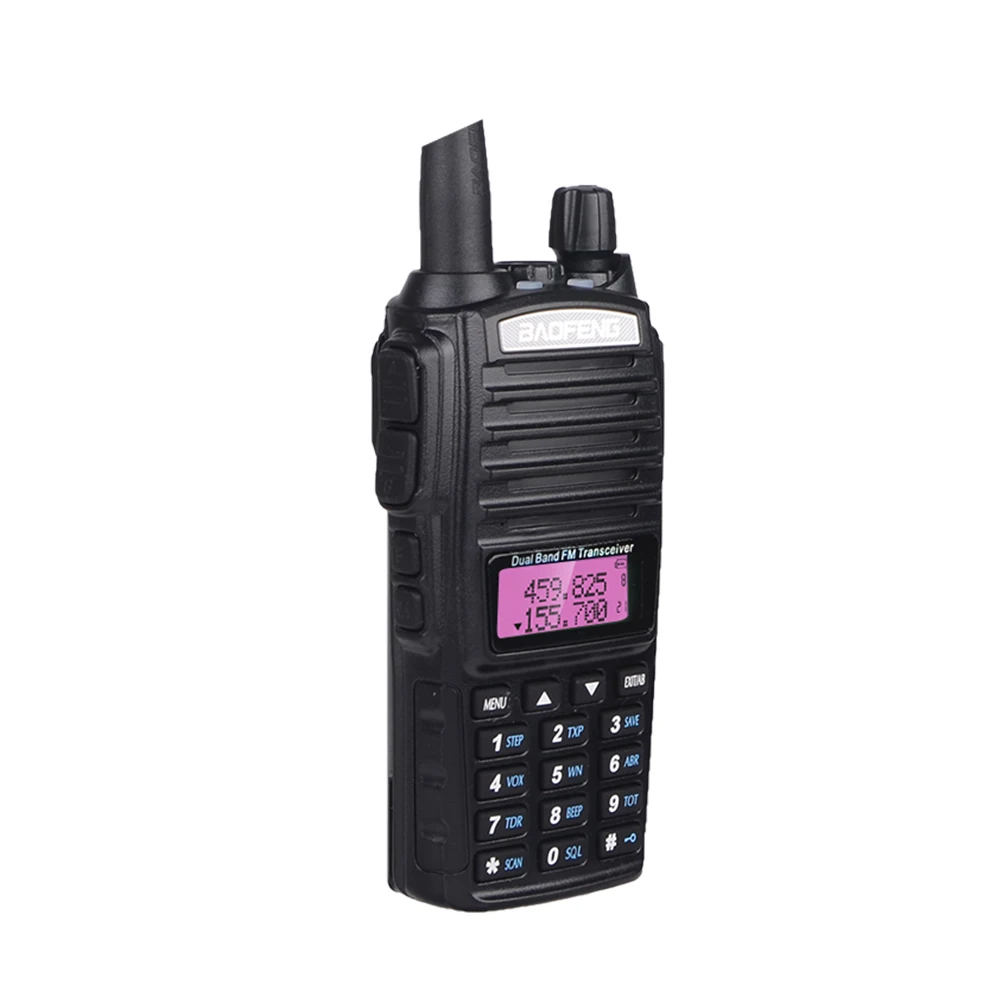 100 original baofeng uv 82 walkie talkie transceiver 10km dual ptt uv82 walkie talkie vhf uhf scanner radio uv 82 ham radios free global shipping