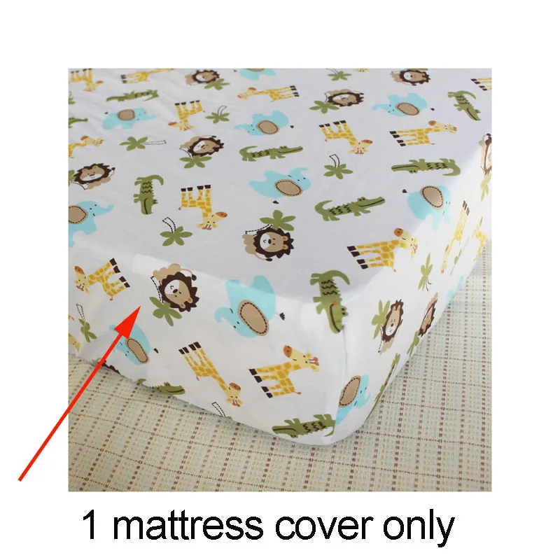 1 mattress cover Детский комплект постельного белья Африканский Лев набор постельных принадлежностей для детской кроватки для девочки мальчика комплект детской кровати одеяло матрас юбка для детской кроватки защита для кроватки бамперы - Цвет: 1 mattress cover