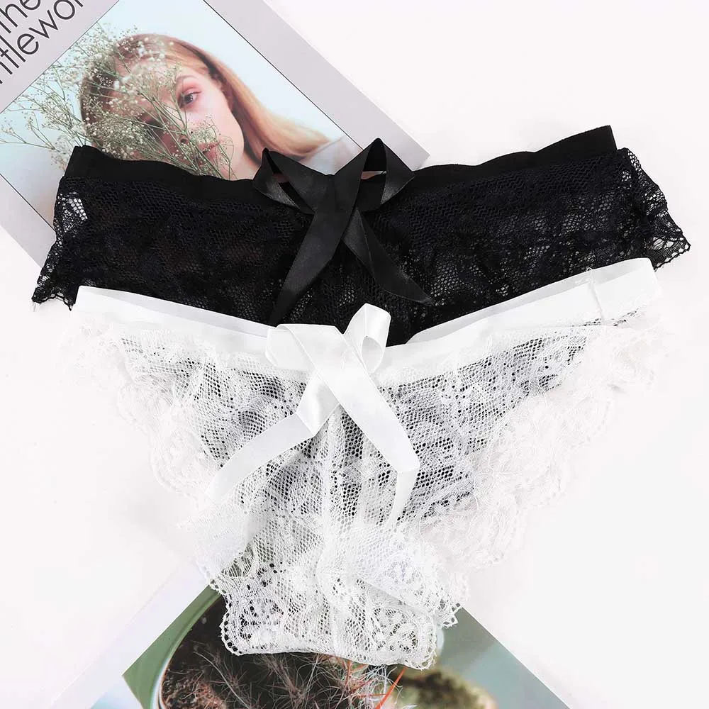 Женские сексуальные трусики стринги кружевные бесшовные прозрачные с цветочным