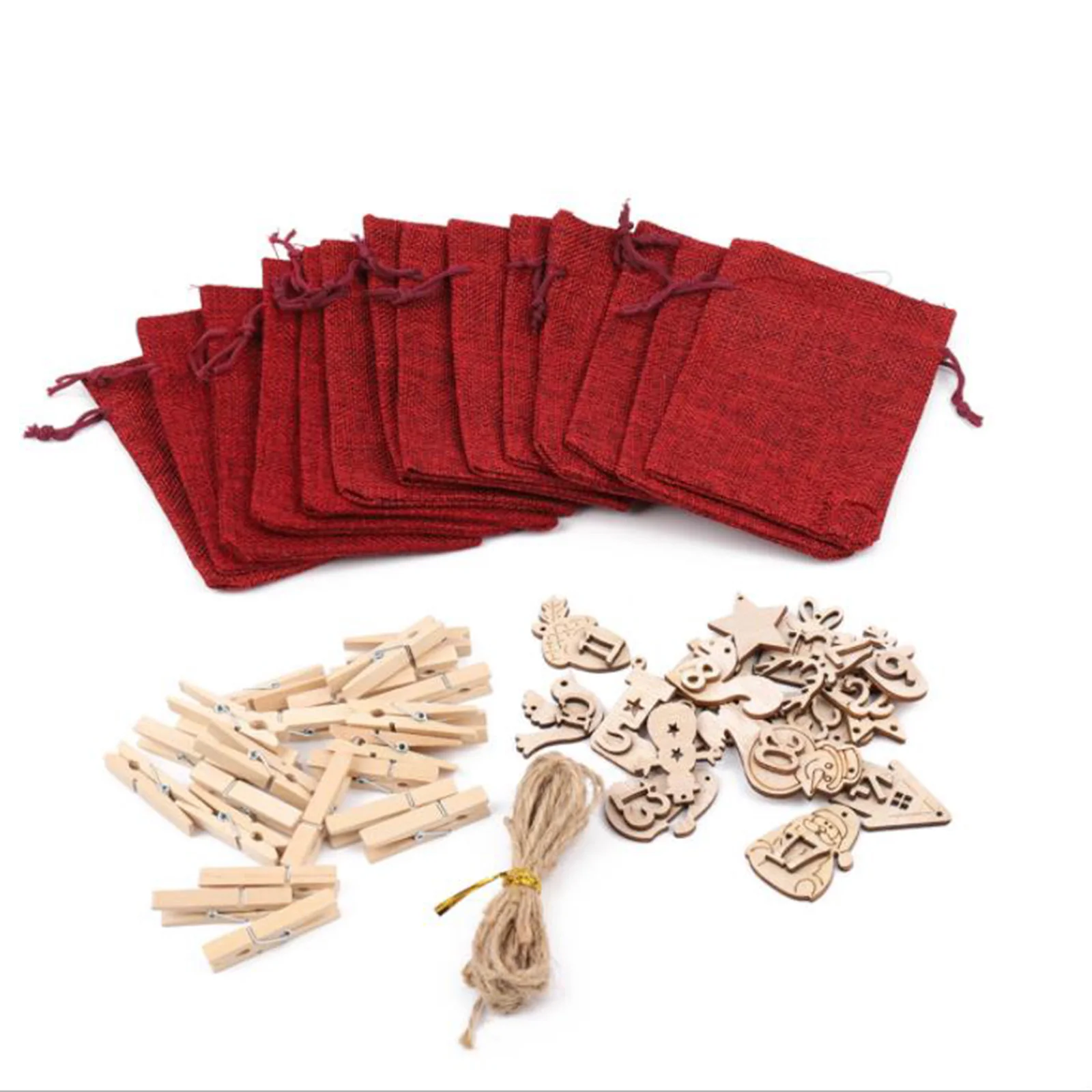 24 шт. мешочки для подарков с календарём |