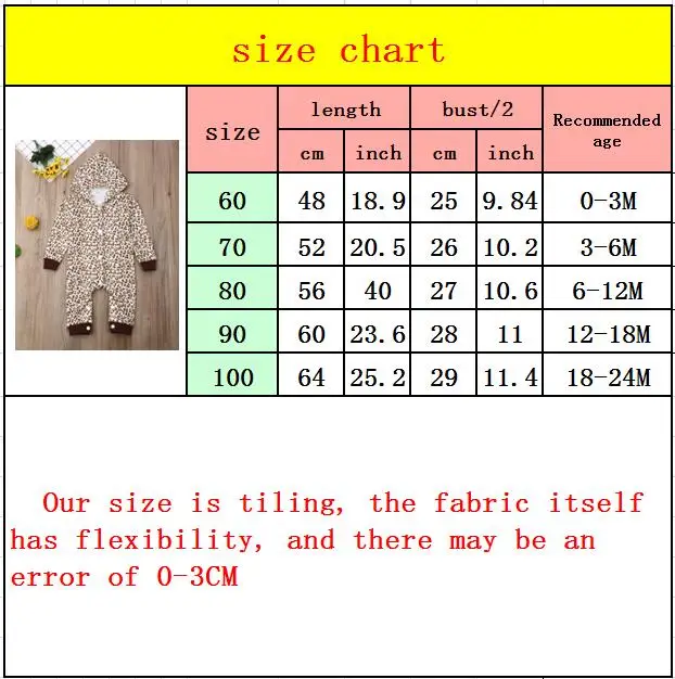 

Newborn Baby Girl Boy Leopard Romper Clothes Long Sleeve Spring Autumn Hooded Jumpsuit Outfits Clothes Baby 0-24M