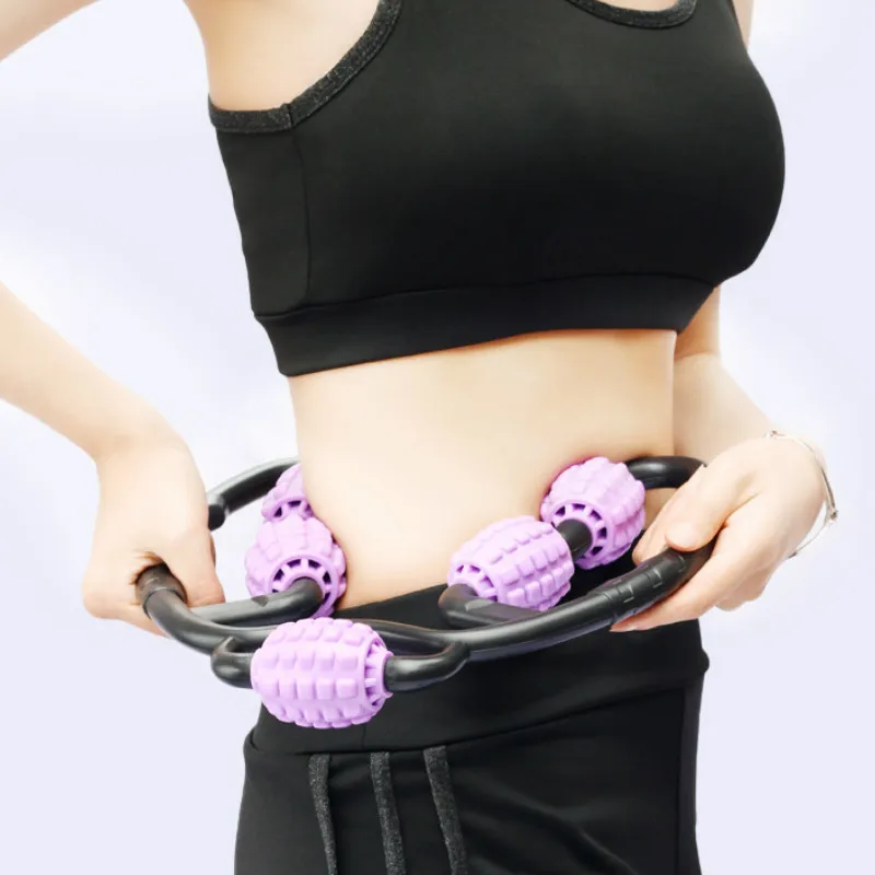 

U Shape Trigger Point Massage Roller for Arm Leg Neck Muscle Tissue for Fitness Gym Yoga Pilates Sports 5 Wheel Face Lift Tool