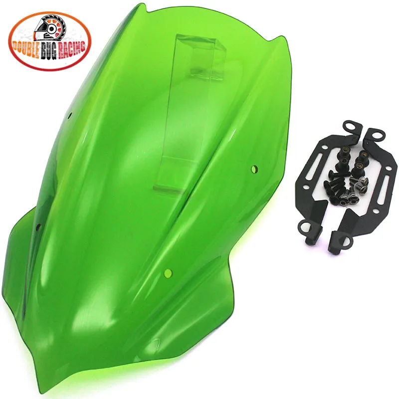 green Для Кавасаки Z250 Z400 Z-250 Z-400 Z 250 Z 400 с двойными пузырьками, спортивный дефлектор ветрового стекла, козырек - Цвет: green