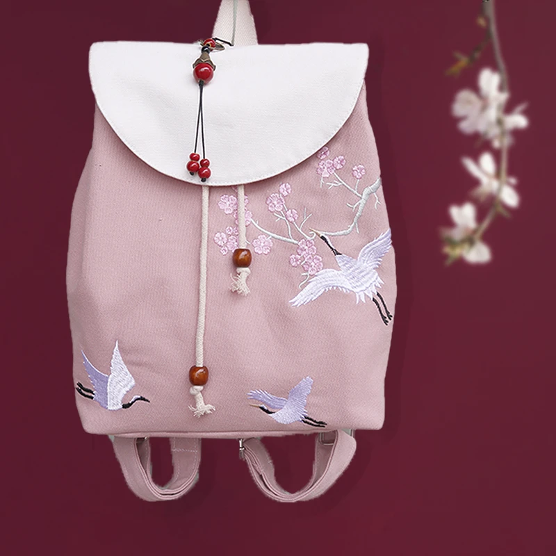 Холщовый Рюкзак ручной работы в китайском стиле с вышивкой древнем Ретро