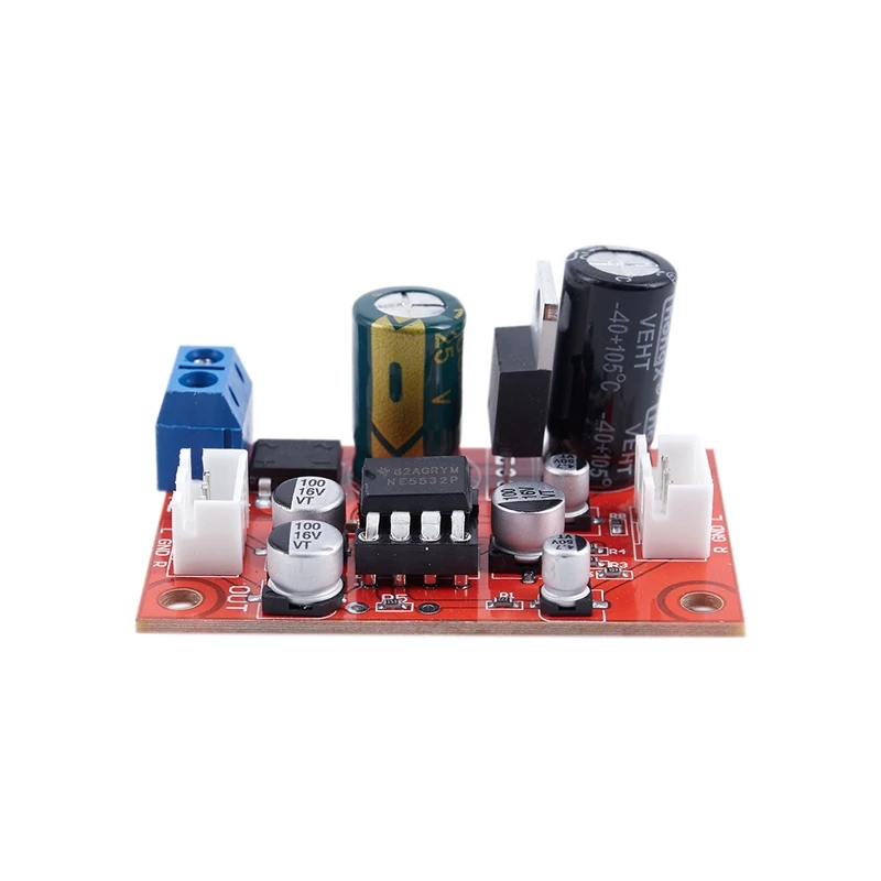 

NE5532 Dynamic Microphone Stereo Preamp Amplifier Board + Signal Shielding Wire