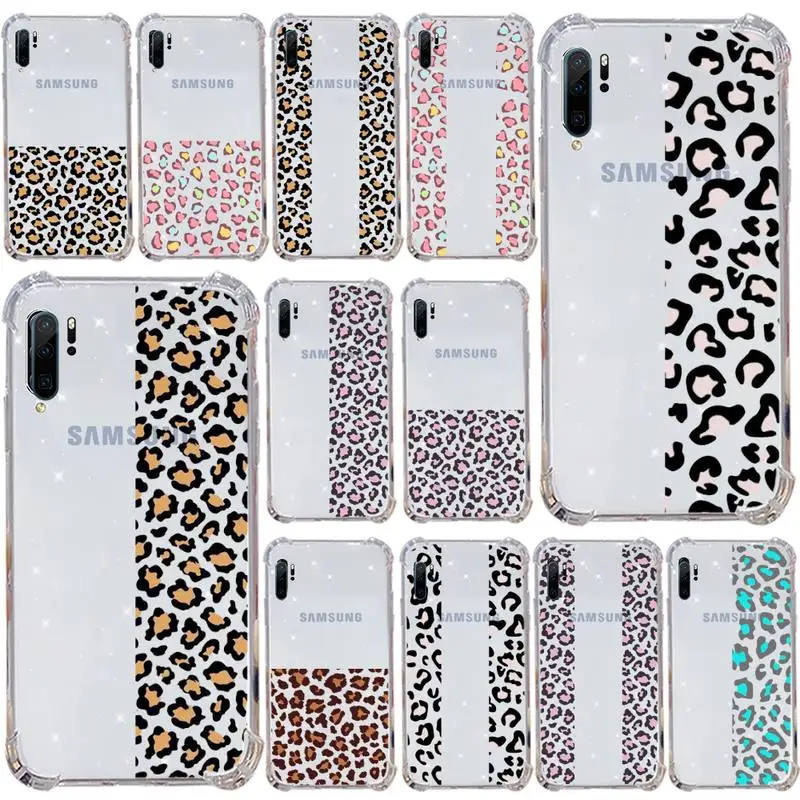 

Leopard Print Colorful Phone Case Transparent for Samsung s9 s10 s20 Huawei honor P20 P30 P40 xiaomi note mi 8 9 pro lite plus