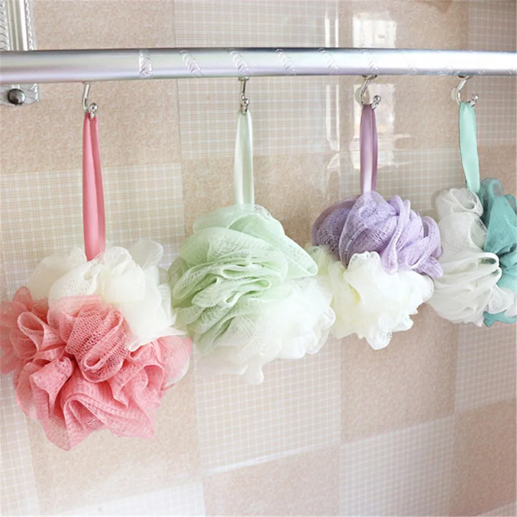 

Soft Shower Loofah Bath Ball Sponge Extra Large Mesh Pouf Home Exfoliating Rich Bubbles Body Wash Scrubber Balls Bathroom