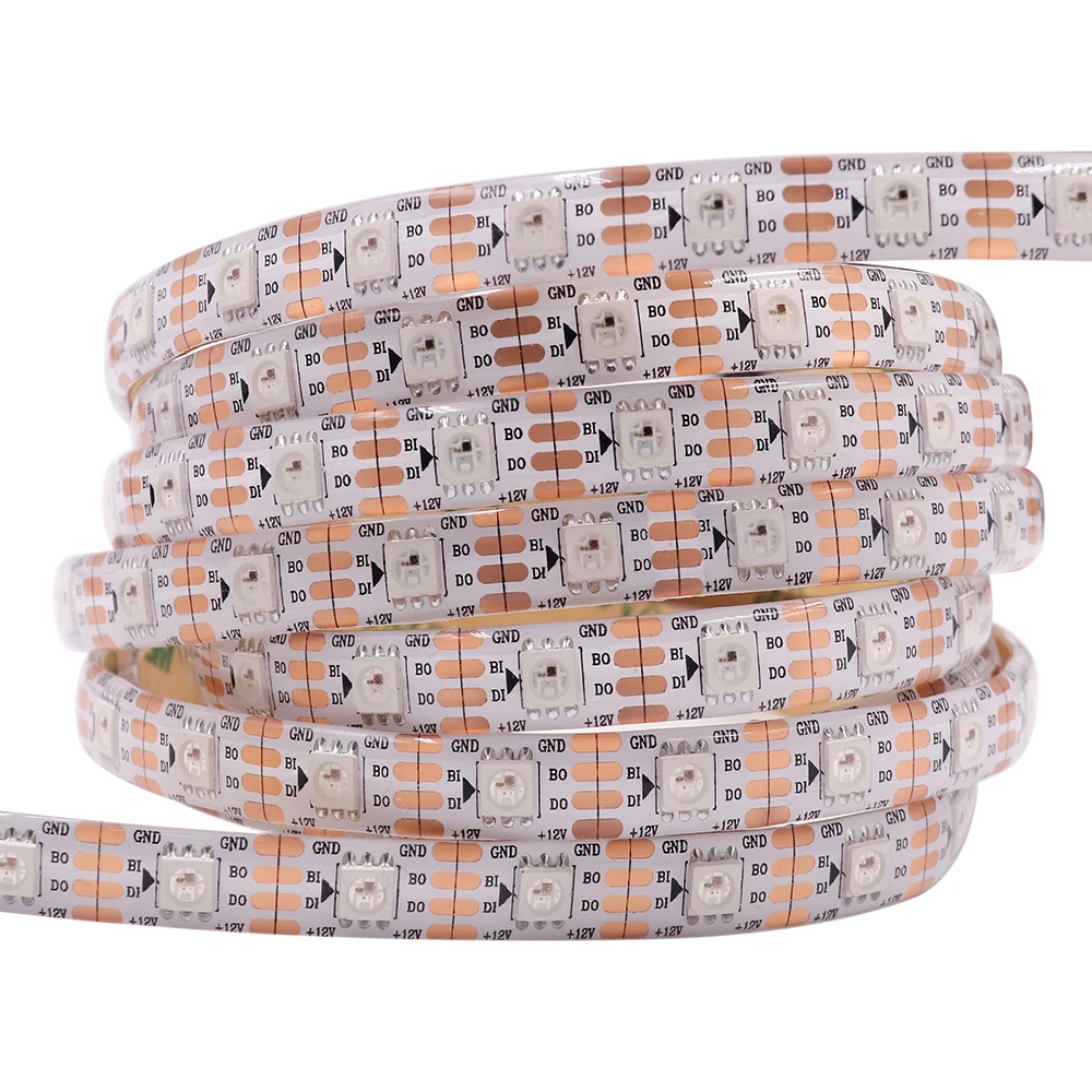 Пиксельная Светодиодная лента WS2815 WS2813 RGB 5 В 12 5050 30 светодиодов 60 144LED двойной