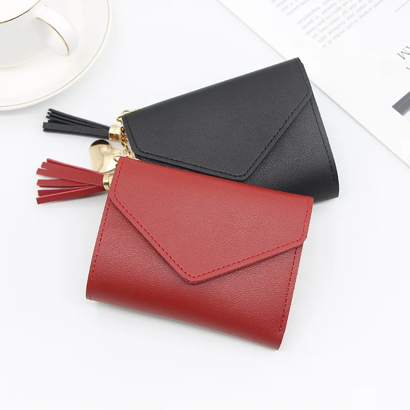 

Mini Tassel Wallet Women Luxury Designer Wallets Purse Female Short Korean Students Lovely Purse Female Small Wallets for Women