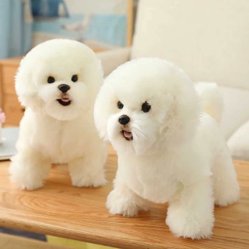

Hot Nice Bichon Frise Dog Stuffed Teddy Puppy Dog Plush Toy Cute Simulation Pets Fluffy Baby Dolls Birthday Gifts for Children