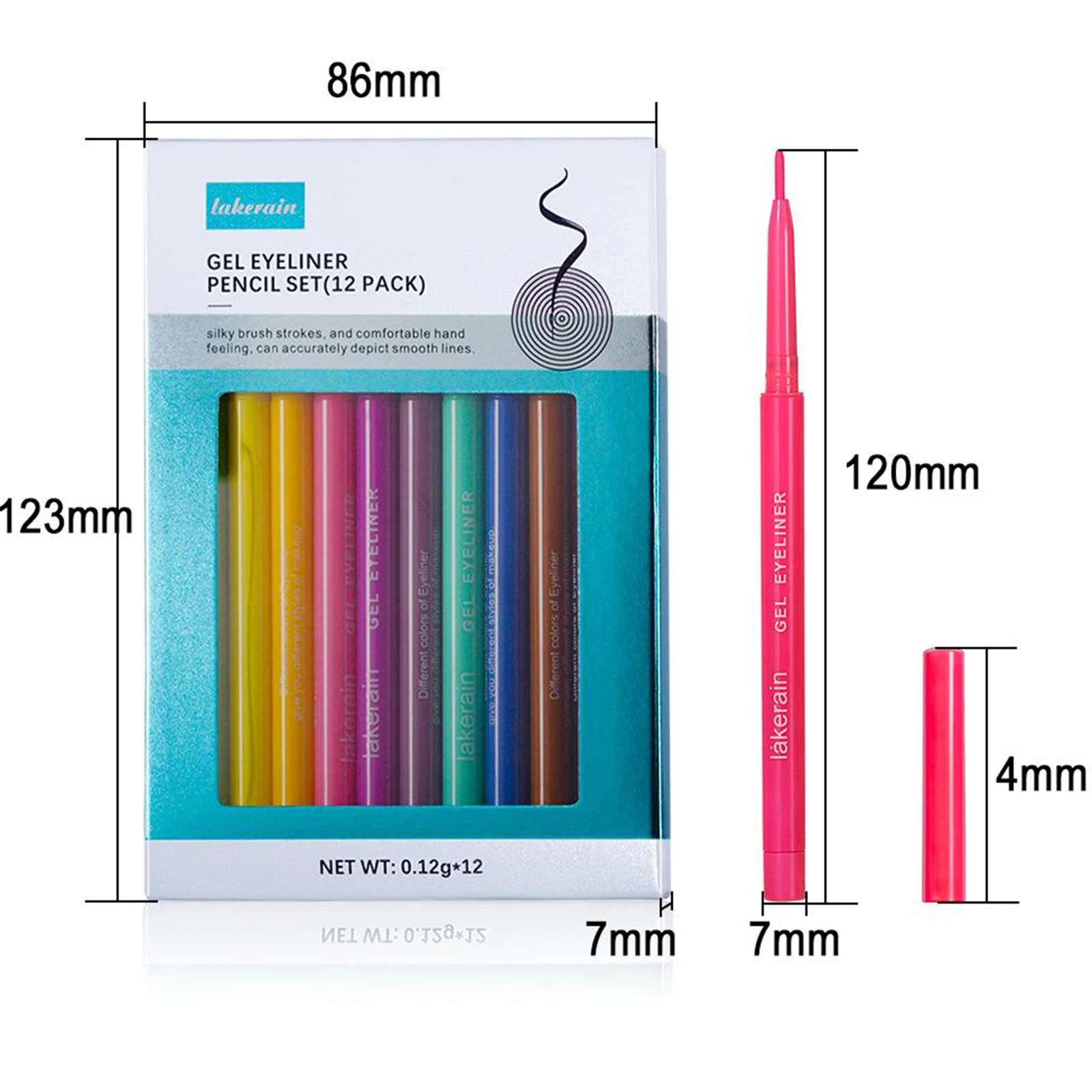 

Professional 12Pcs Colorful Eyeliner Eye Liner Makeup Eye Shadow Pencil Set