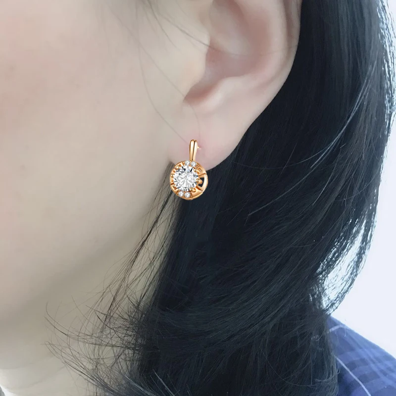 Женские серьги сережки MAIKALE классические круглые гвоздики большие медные