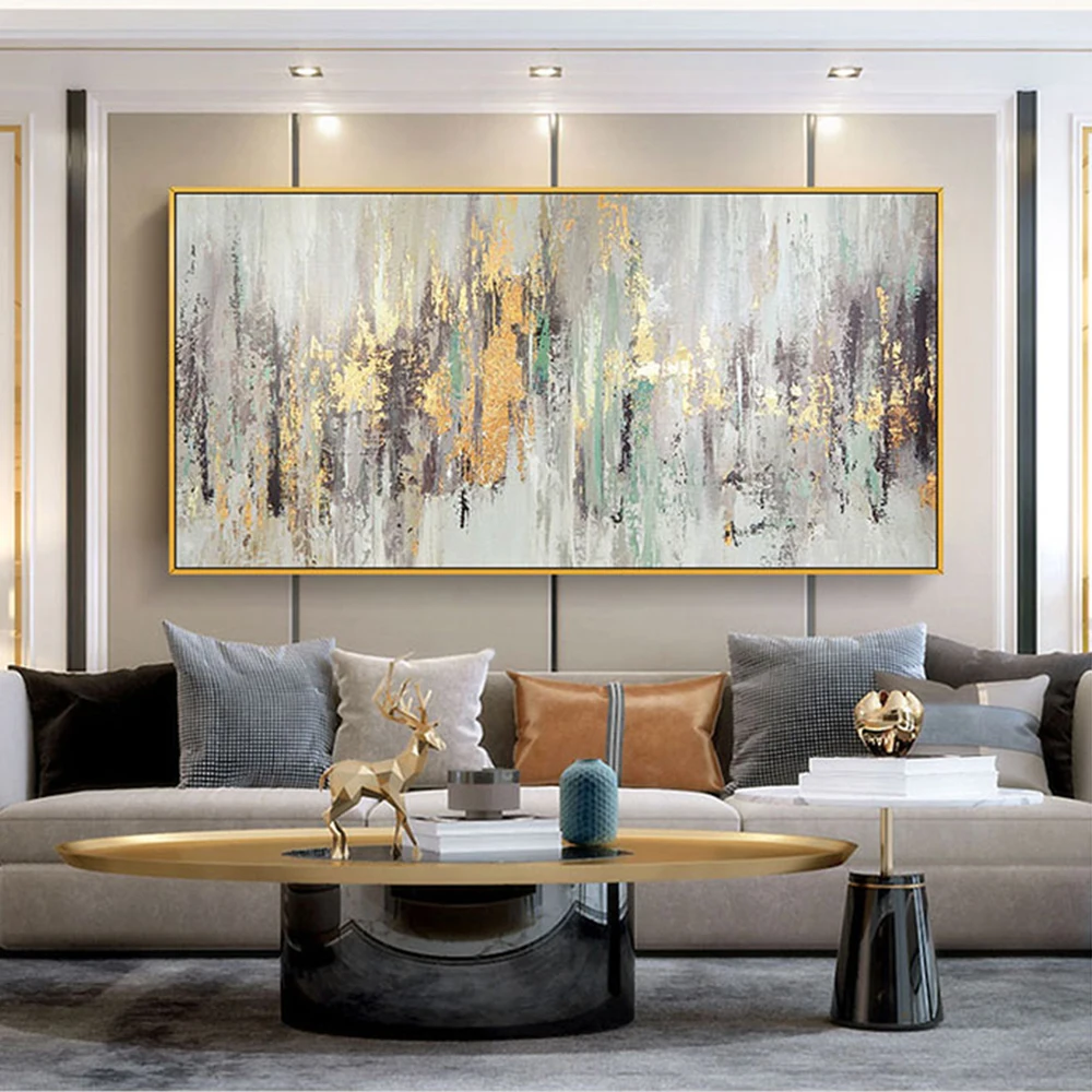 

Abstract Golden Texture Handmade Oil Paintings On Canvas For Home Living Room Porch Bedroom Mural Large-size Decorative Painting