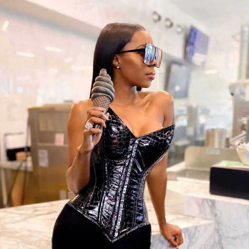 

Sexy Bandage PU Corset Crop Tops Women Leather Bustier Top Off Shoulder Backless V Neck Camis Club Wear y2k Fashion Clothes 2021