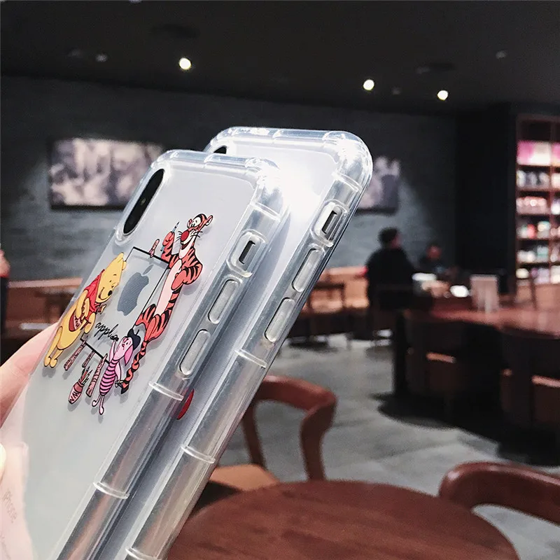 Милый чехол для телефона с изображением Винни Тигра для iphone 6, 6s, 7, 8 plus, 11 Pro, X, XS, Max, Xr, аниме, комиксы, прозрачный мягкий силиконовый чехол