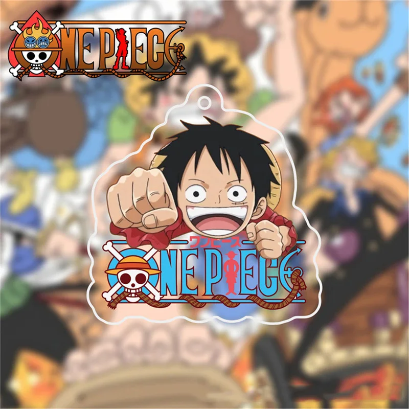 

Anime Keychain Pirates Luffy Zoro Lssabo Cartoon Figure Key Chain Ring Acrylic School Bag Pendant Charm Keychian Child Teen Gift