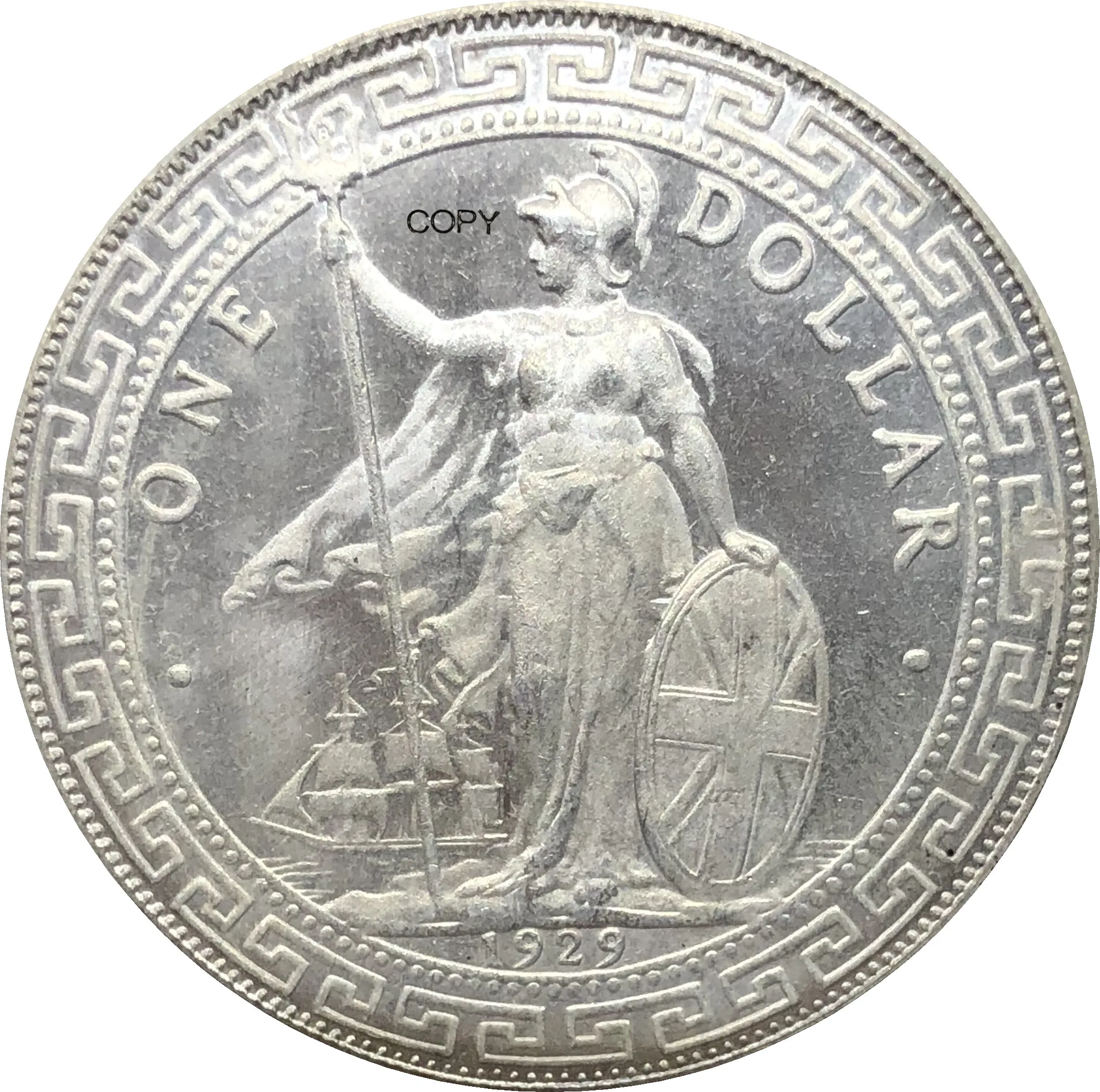 Британский доллар 1 британский 1929 один купроникель с покрытием серебра Гонконг Yi
