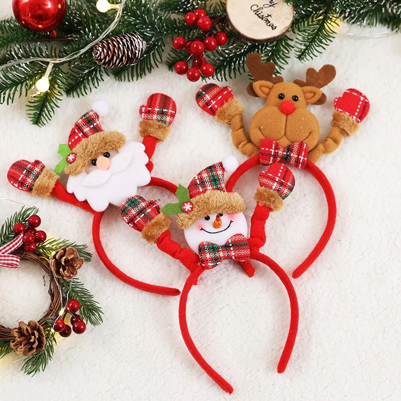 

Christmas Hair Hoop Christmas Hat Hoop Children's Dress Headdress Hairpin Adult Snowman Antler Buckle Decorative Products