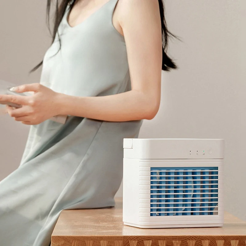 

Portable Air Conditioner Air Cooler Mini Water Cooling Fan USB Charging Humidifying Spray Air Cooler for Home Office