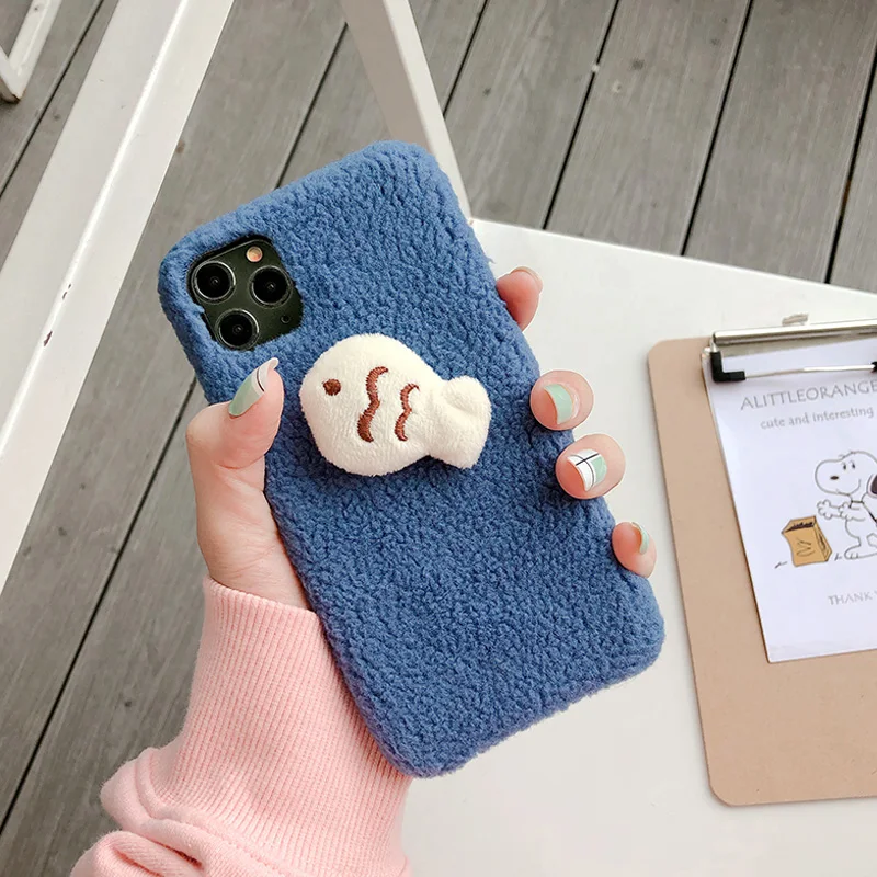 

Kitten is suitable for Samsung S20 mobile phone case S10 plush soft shell S9/S8plus cartoon S8/S7/S6edge fish