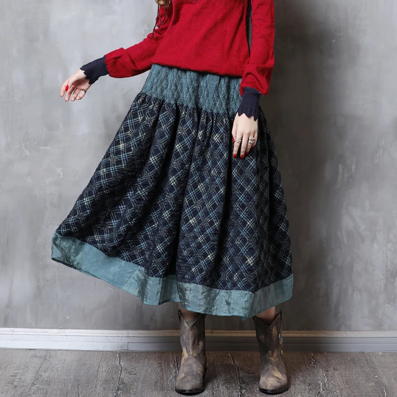 Женские юбки из нейлона женские длиной до щиколотки темно синие MX204|Женские юбки|