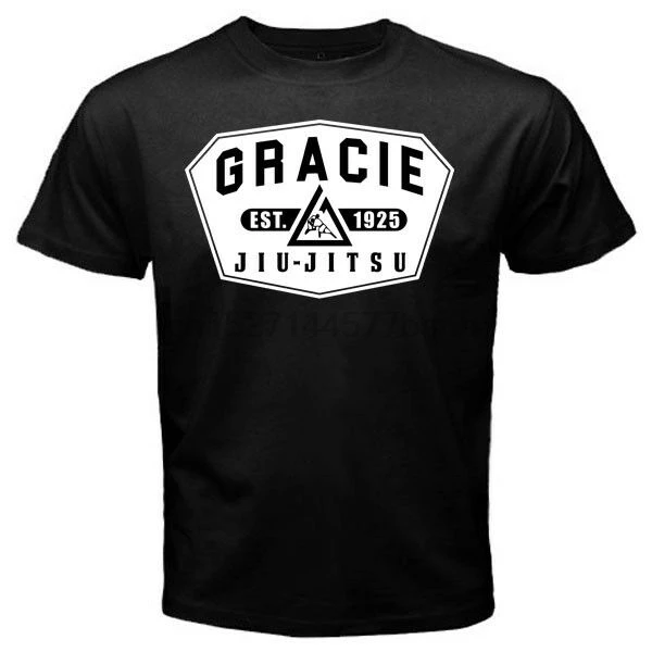 Gracie jiu jitsu-черная футболка на заказ | Мужская одежда