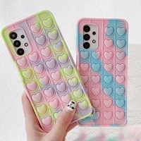 rainbow unzip bubble phone case for samsung galaxy a71 a51 a20 s21 s9 s10 s20 plus note 20 silicone relieve stress phone case