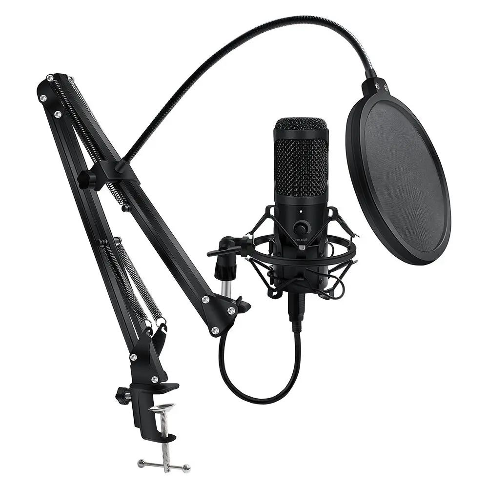 

Metal USB Microphone Condenser Recording Microphone D80 Mic with Stand for Computer Laptop PC Karaoke Studio Recording