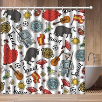 game animal bullfight fashion 3d print shower curtain bathroom set with waterproof hook bath curtains cartoon kids african funny