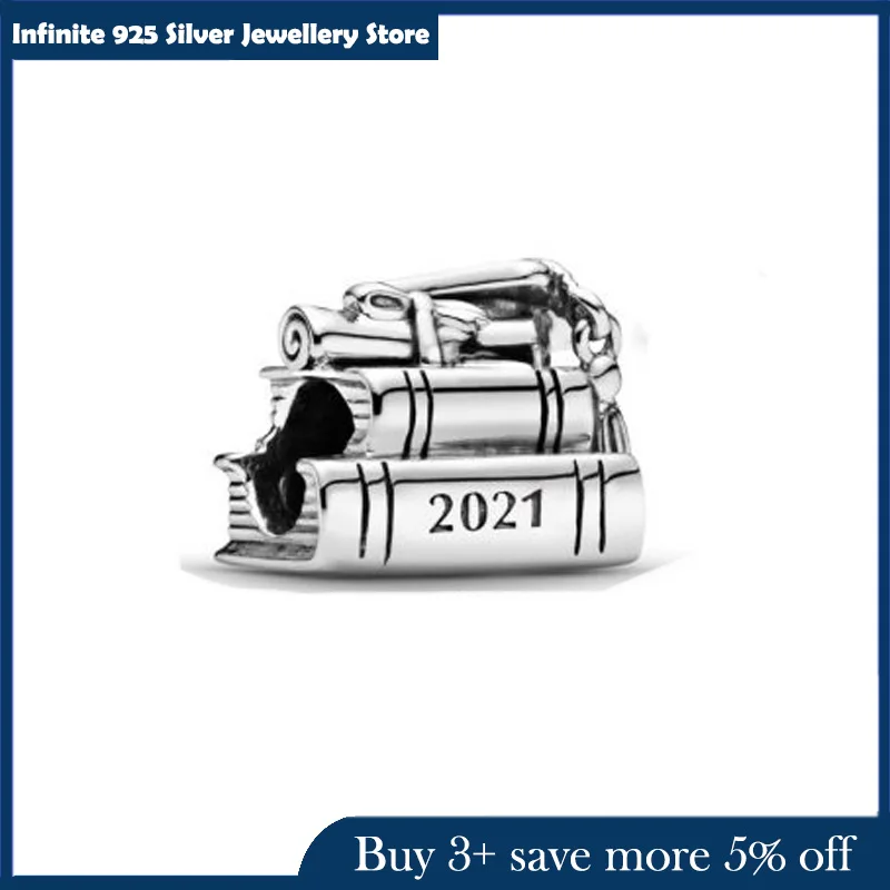 

Spring Classic Style New 925 Sterling Silver Beads 2021 Graduation Charm Fit Original Pandora Bracelet Women DIY Jewelry
