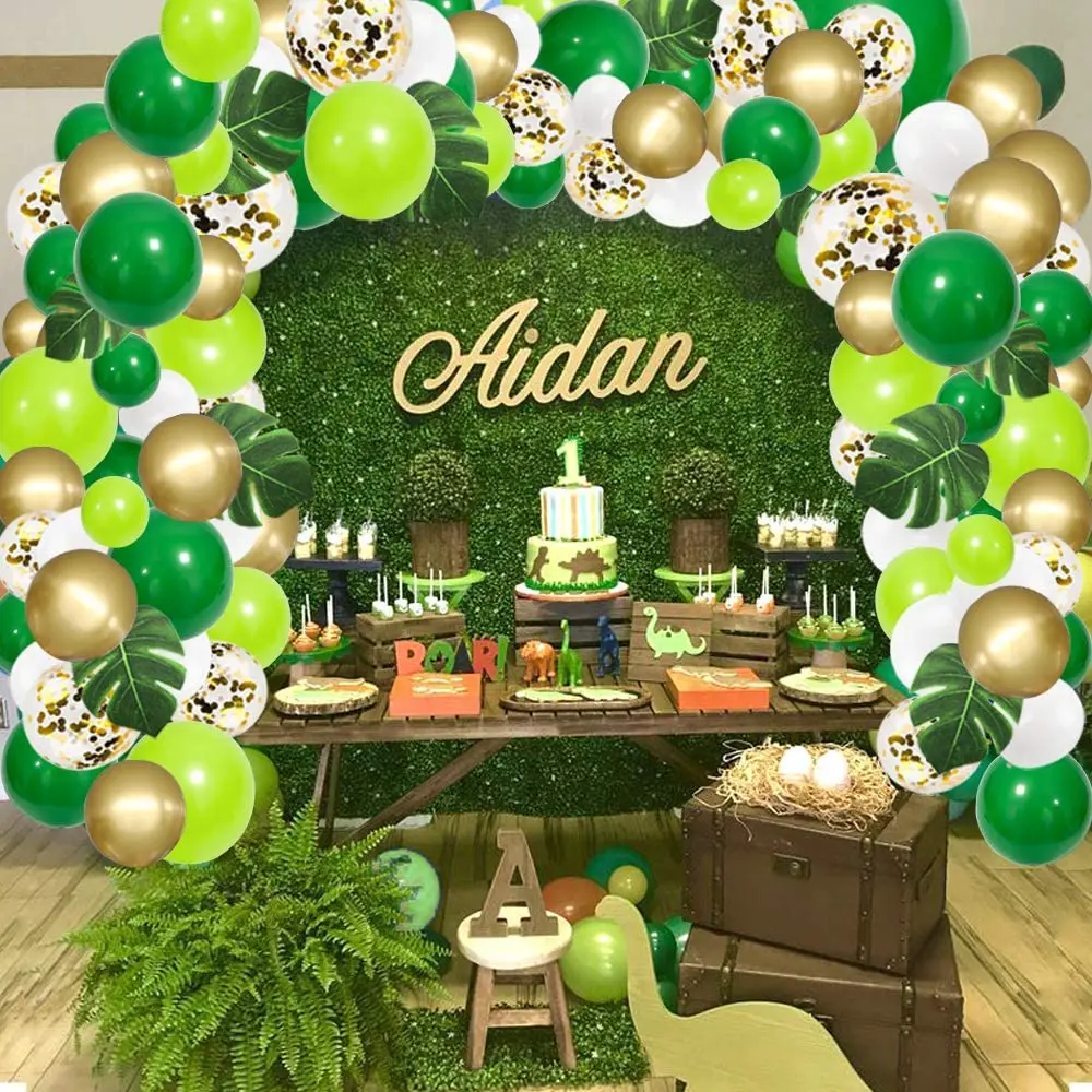 Вечерние воздушные шары в джунглях арка Зеленый воздушный шар украшение с