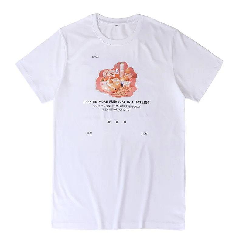 

Men's T-shirt Pure Cotton Casual Short Sleeve Printed Fruit Snacks Bread Printed Short Sleeve Men's Round Neck Cool Street Style