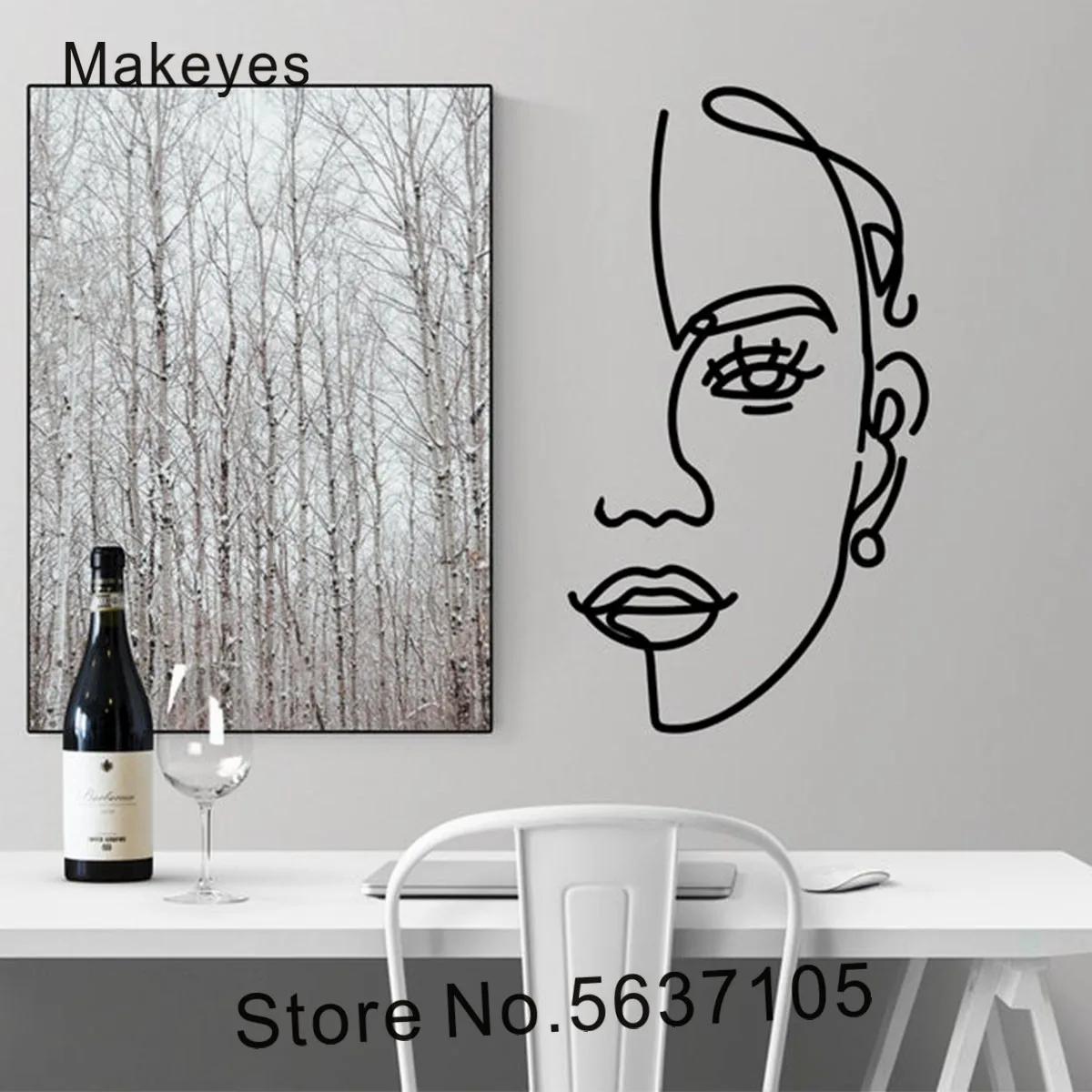 Makeyes Современная Женская уход за кожей лица стены наклейки виниловые на стены Стикеры дома гостиной настенные рисунок украшение для лица росписи абстрактные Q592 Makeyes Современная Женская уход за кожей лица стены наклейки виниловые на стены Стикеры дома гостиной настенные рисунок украшение для лица росписи абстрактные Q592