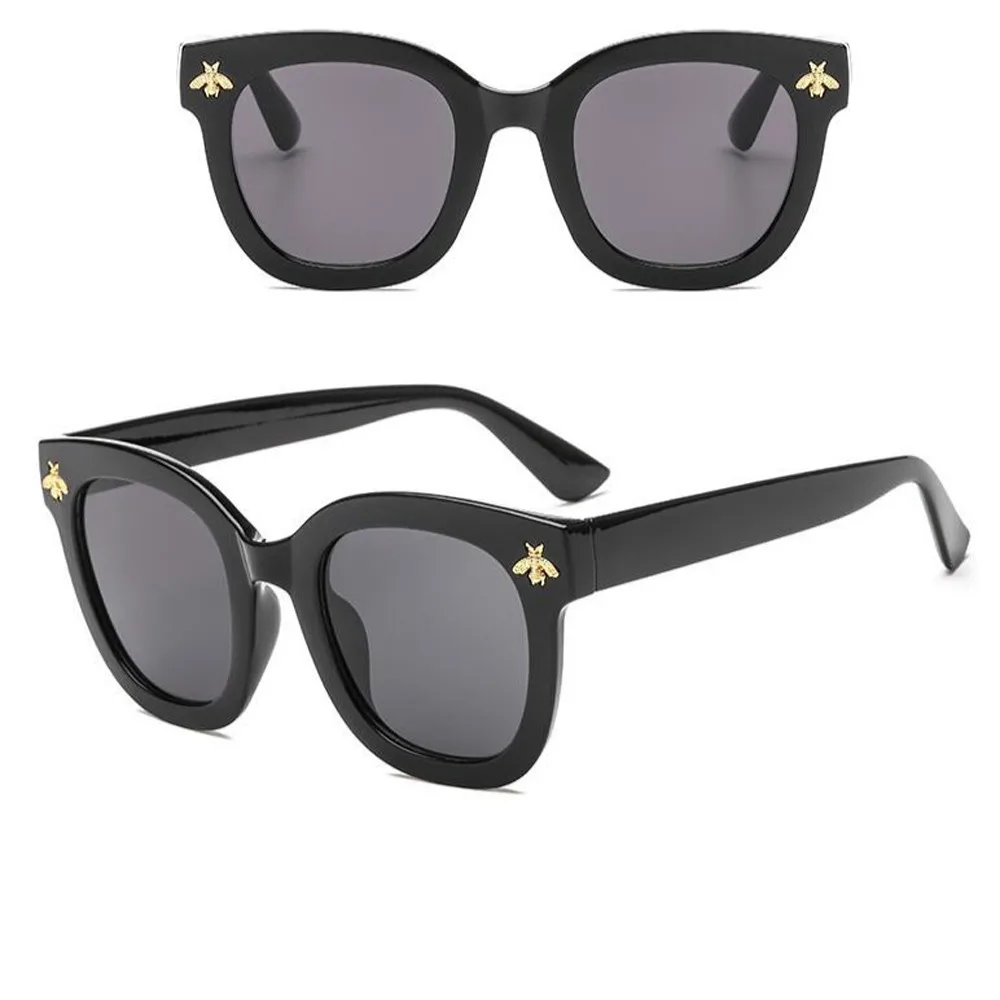 Женские солнцезащитные очки в ретро стиле с квадратными пчелами брендовые