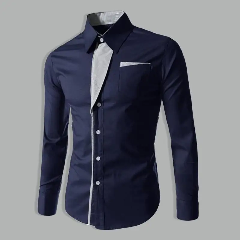 Для Мужчин's рубашки для мальчиков модные мужчин бизнес на каждый день Slim с