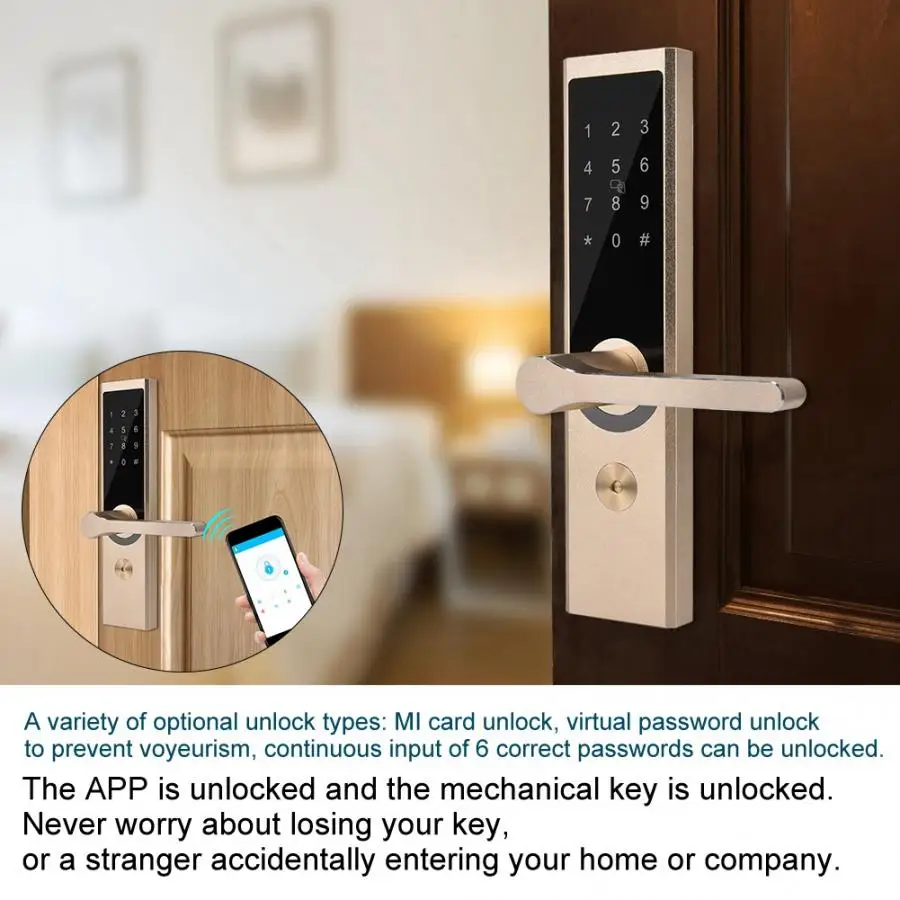 Дверной смарт замок fechadura eletronic A4 с поддержкой Wi Fi и Bluetooth|Электрический замок| |