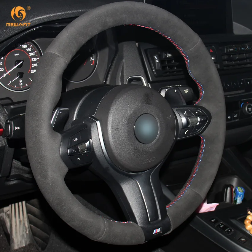 MEWANT Black Suede Car Steering Wheel Cover for BMW F87 M2 F80 M3 F82 M4 M5 F12 F13 M6 F85 X5 M F86 X6 F33 F30 Sport Parts | Автомобили и